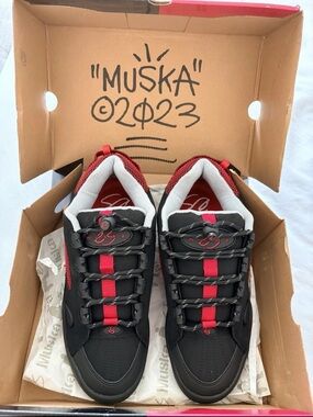 New Autographed 1997 reissue ES Chad Muska black red grey shoes mens size 10.5